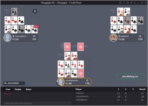 CoinPoker OFC ananasový stůl