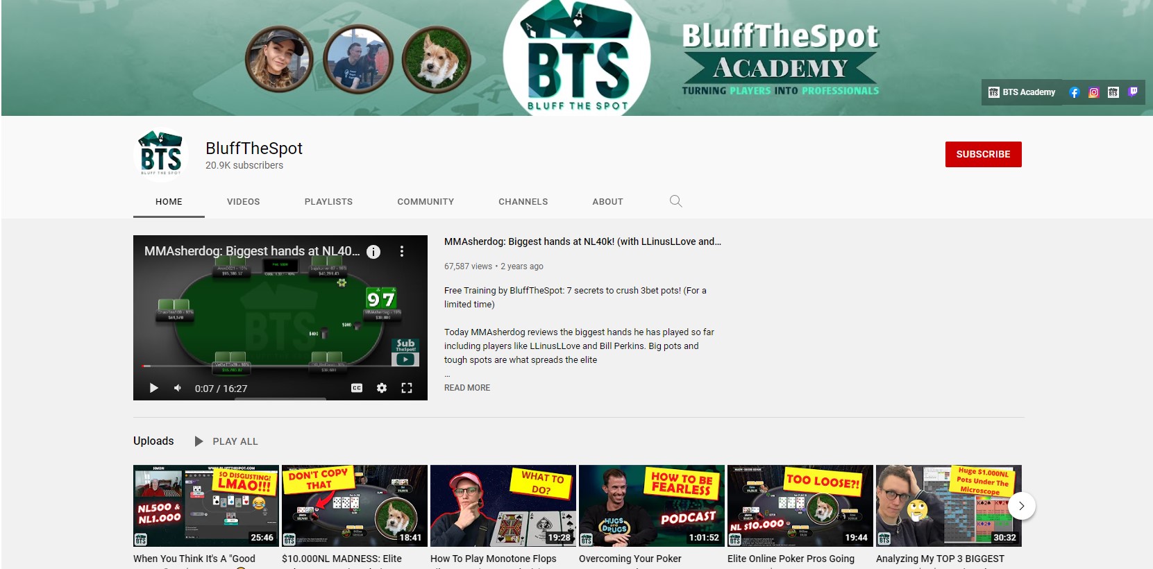 Bluff spot-youtube-kanalen
