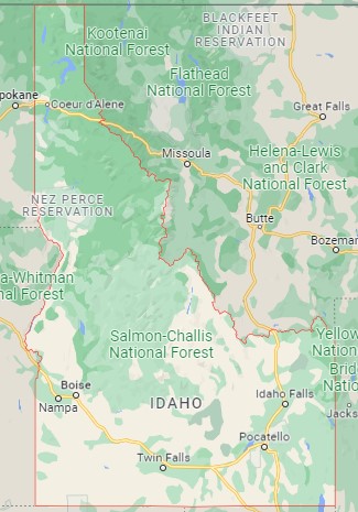 Idaho dans google maps