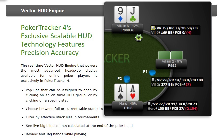 Motore HUD per tracker di poker