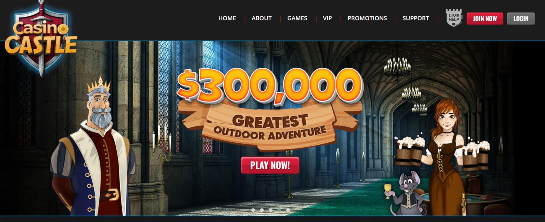 Casino castle homepage screenshot