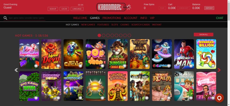 Kaboombet casino games